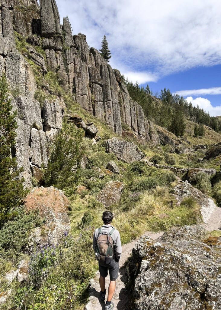 Dan walking through Cumbemayo Stone Forest. One of the top things to do in Cajamarca.