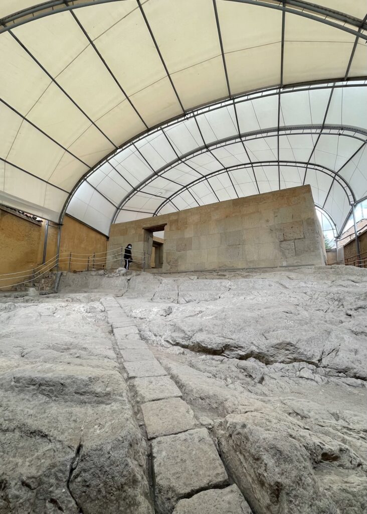 The entrance to the Ransom Room covered by a protective plastic dome