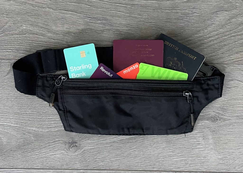 Travel Bank Cards in Money Belt