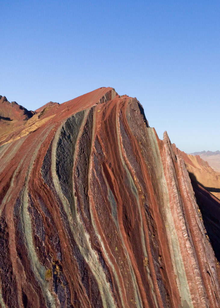 A close up of the jagged edges and colours of Pallay Punchu.
